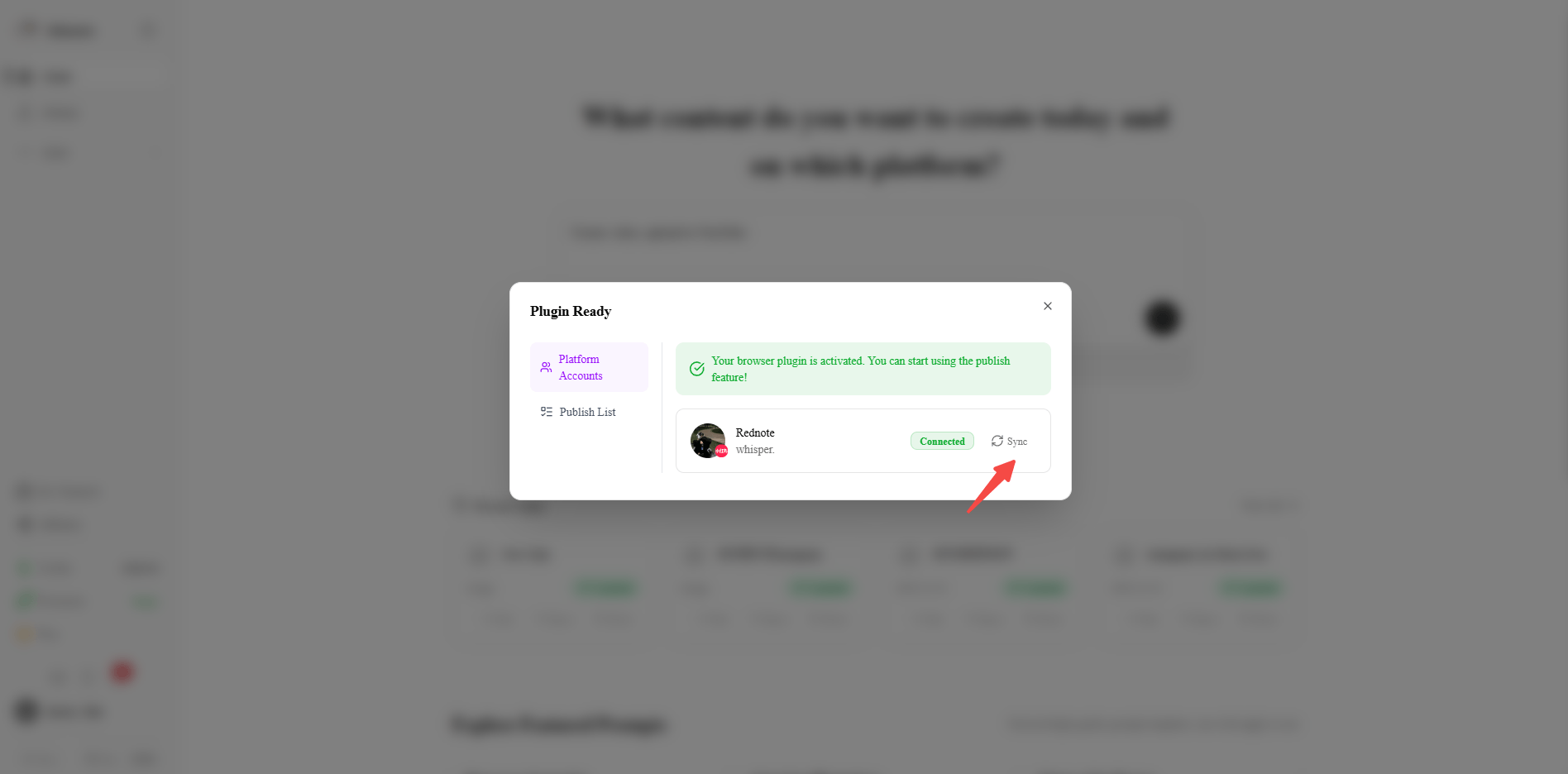 Click 'Sync' button to sync account