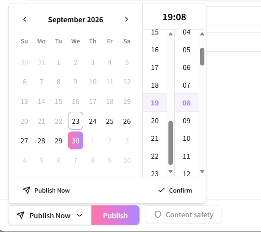 Scheduled publishing